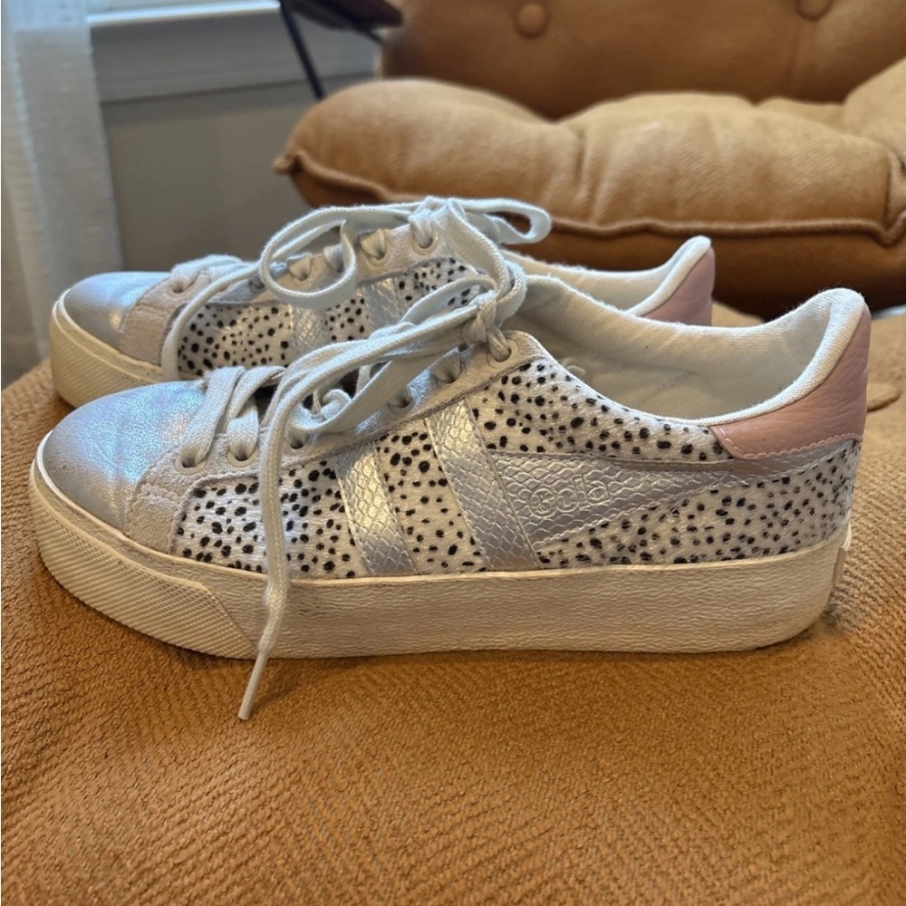 Gola Shoes Womens 8 Orchid Platform Sneakers Cheetah/Silver